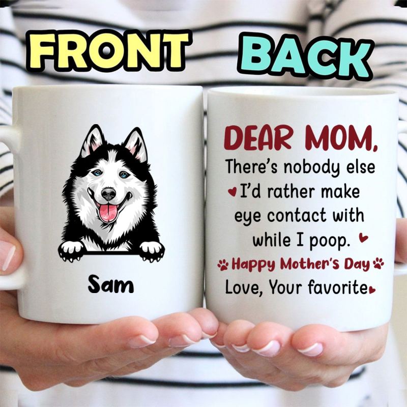 Happy Mother‘S Day From Peeking Dog Personalized Mug