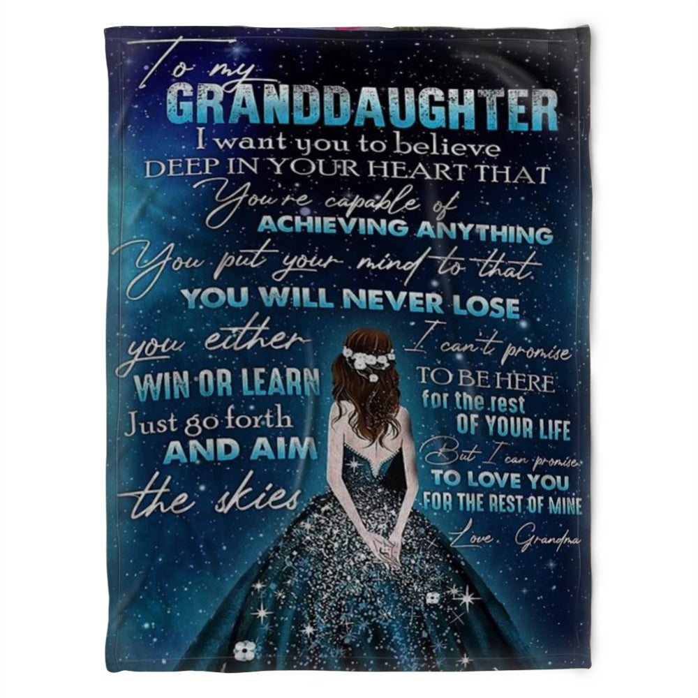 To My Granddaughter Blanket, I Want You To Believe, Deep In Your Heart That, Gift For Granddaughter Family Home Decor Bedding Couch Sofa Soft And Comfy Cozy