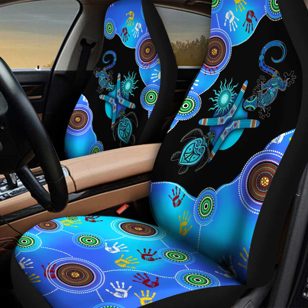 Aboriginal Naidoc Week Blue Turtle Lizard Car Seat Covers