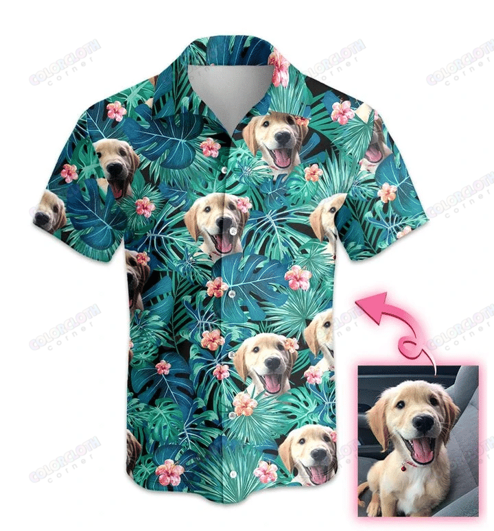 Custom Hawaii Aloha Shirts Tropical Dog With Photo Ha87195