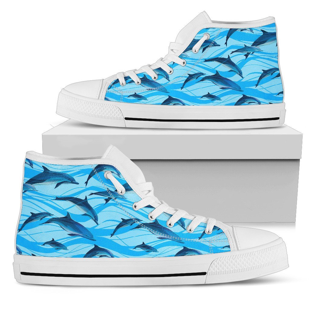 Blue Dolphin Men High Top Canvas Shoes