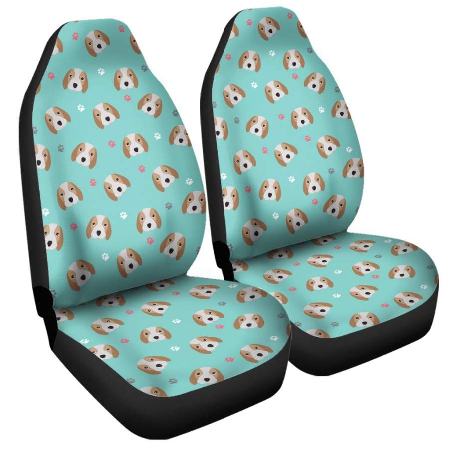 Adorable Beagle Puppy Pattern Print Universal Fit Car Seat Covers