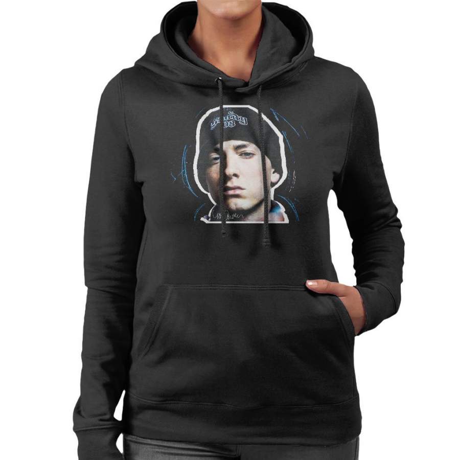 Sidney Maurer Original Portrait Of Eminem Shady Hat Women’s Hooded Sweatshirt