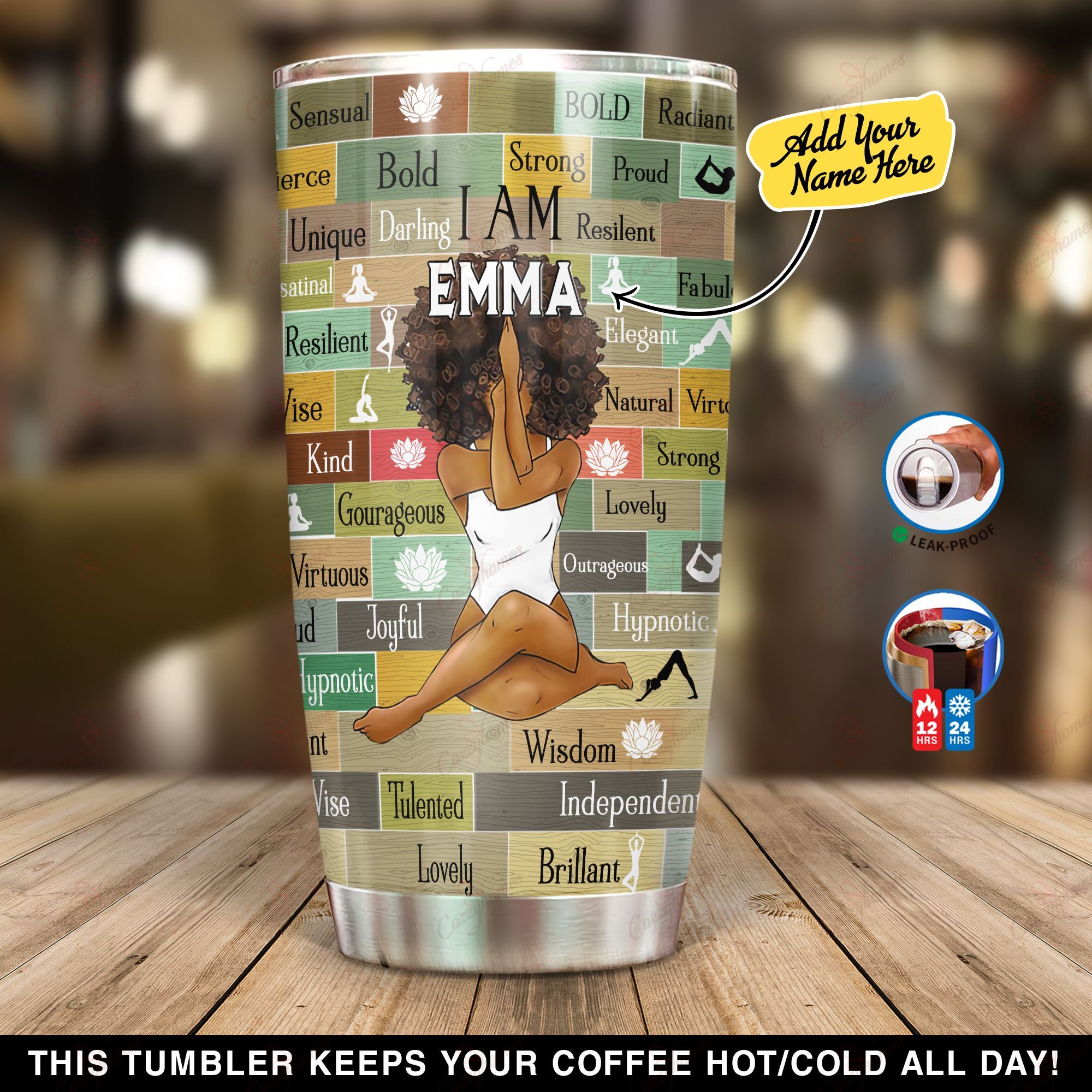 Personalized Black Girl With Yoga YC3103001YR Tumbler