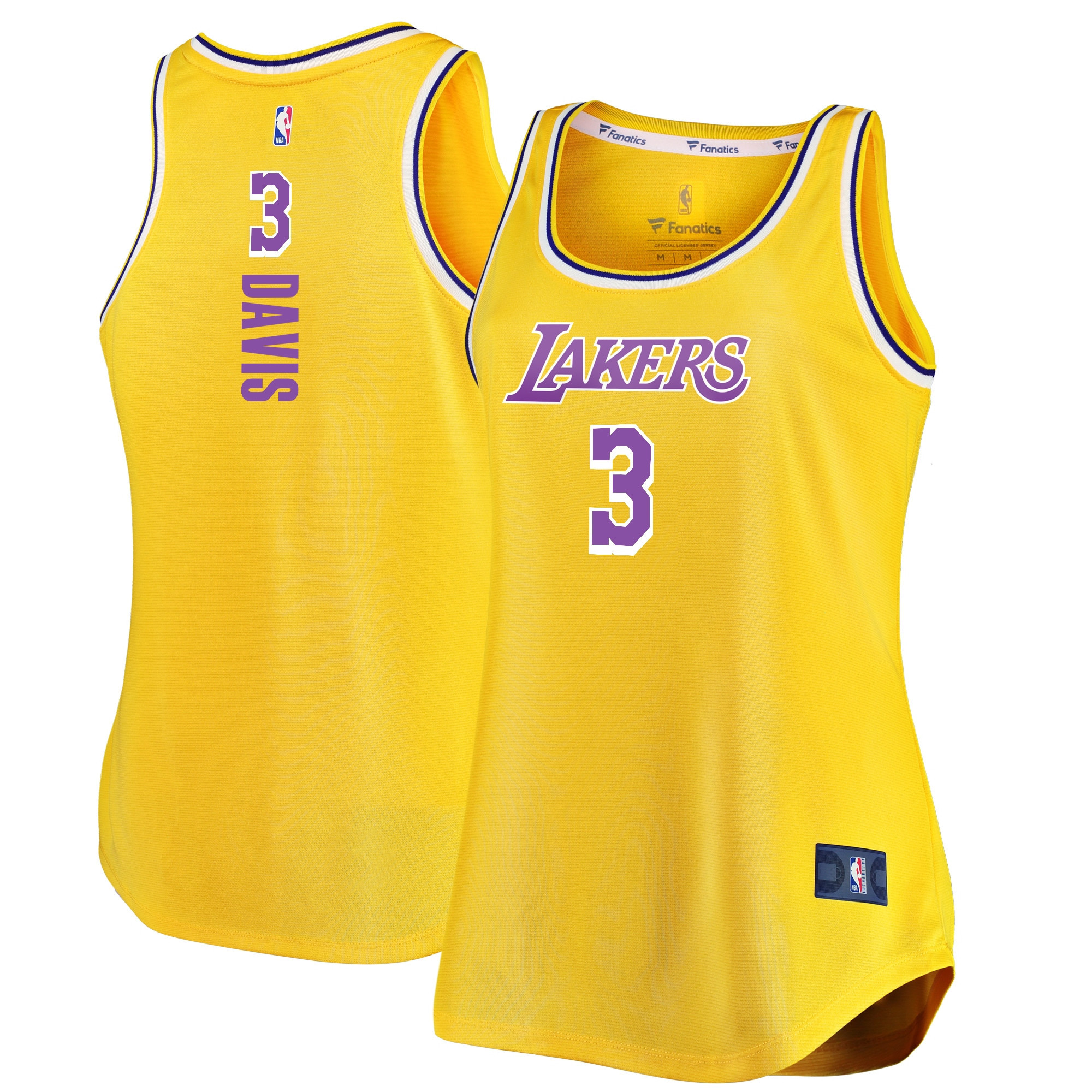 Anthony Davis Los Angeles Lakers Fanatics Branded Womens Fast Break Player Movement Jersey Tank Top – Gold NBA