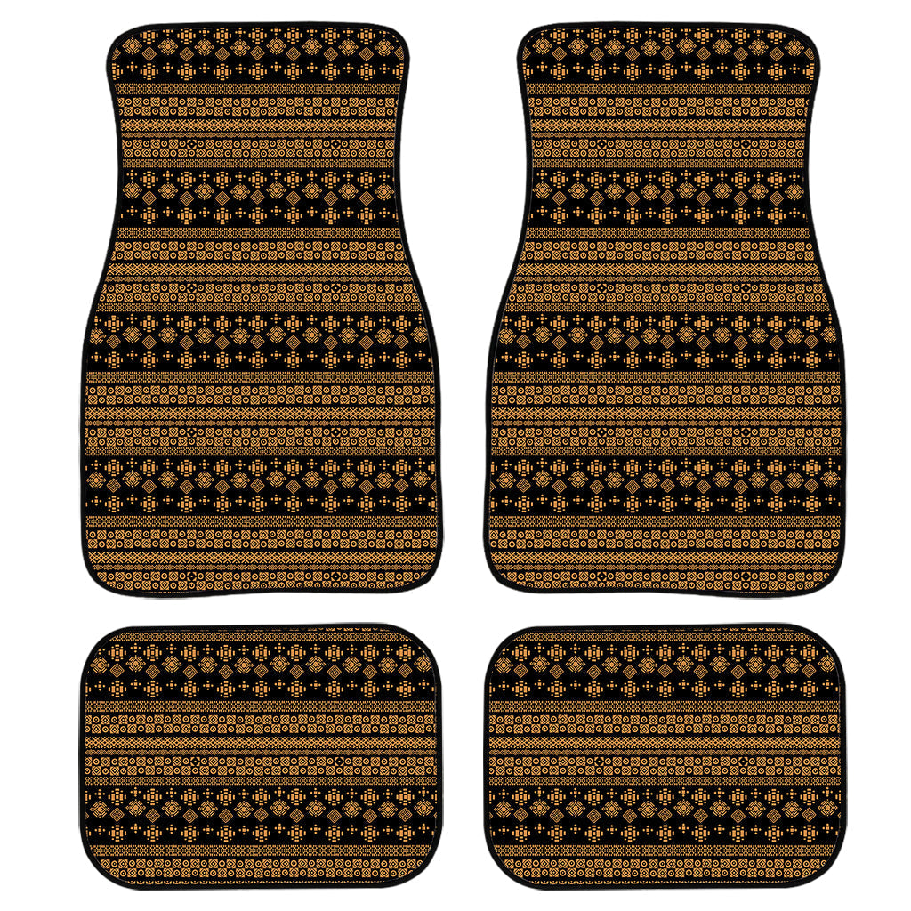 Boho Ethnic Pattern Print Front And Back Car Floor Mats, Front Car Mat