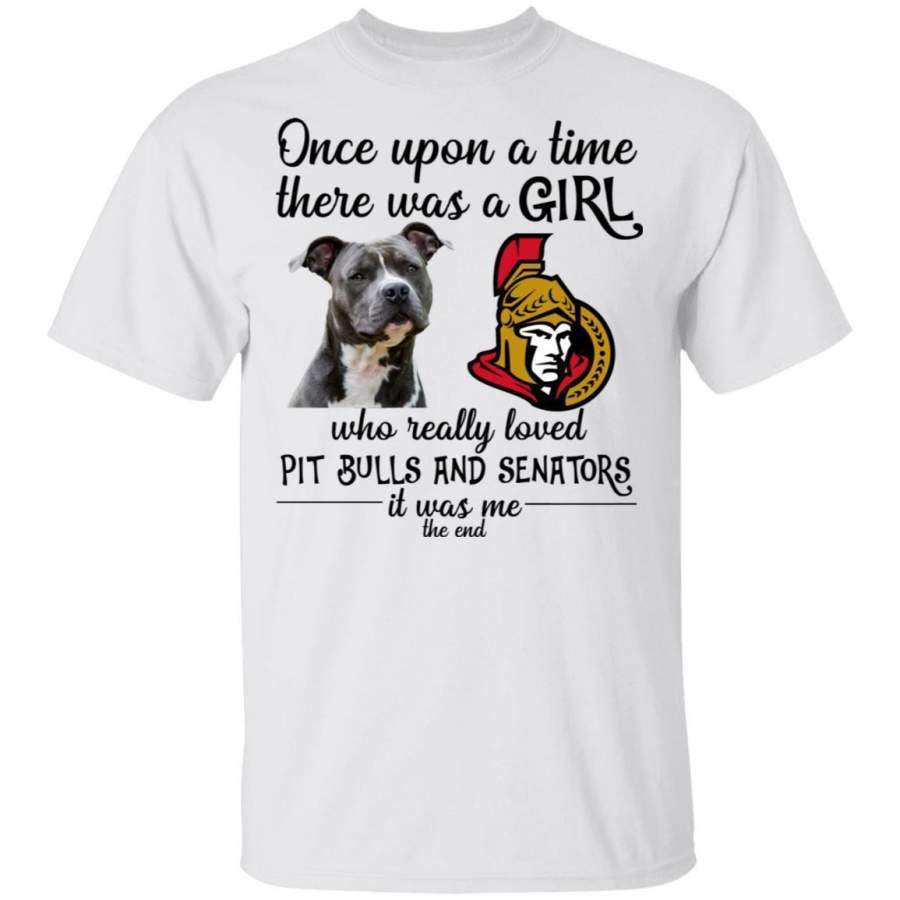 A Girl Really Loved Ottawa Senators And Pitbull Dog Shirt HT209