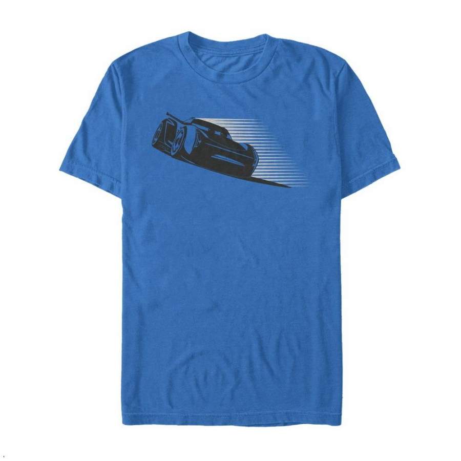 Cars Men’s Jackson Storm Stripes  T Shirt Royal Blue