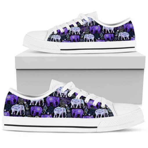 Purple Elephant Low Top Shoes