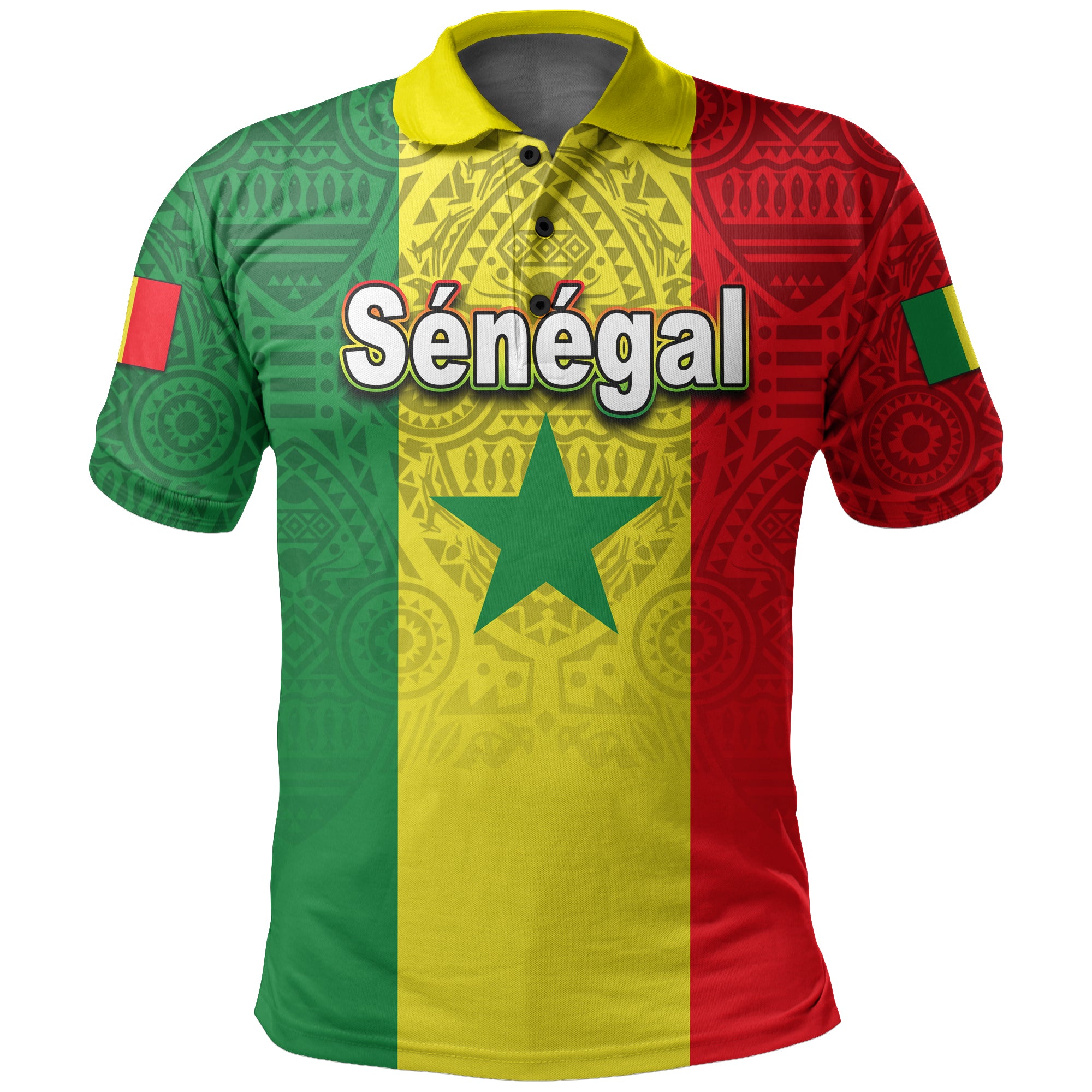 (Custom Personalised)Senegal Polo Shirt African Pattens Lt6