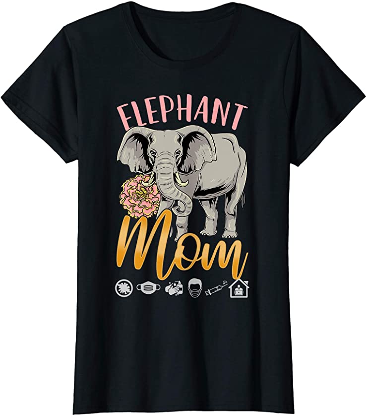 Mothers Day Tshirts for Teen Girls Mom Elephant Plus Size T-Shirt