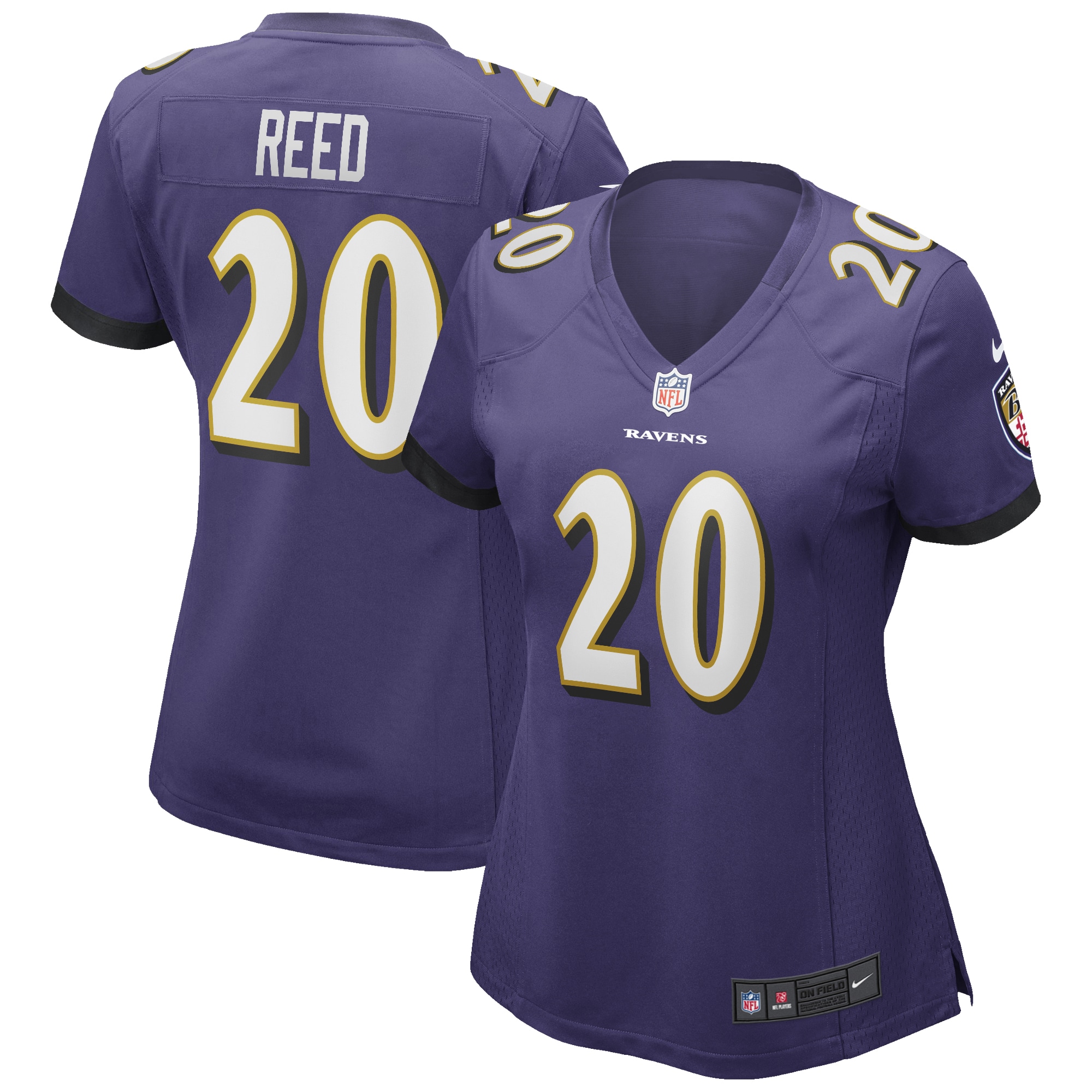 Ed Reed Baltimore Ravens Women's Game Retired Player Jersey – Purple