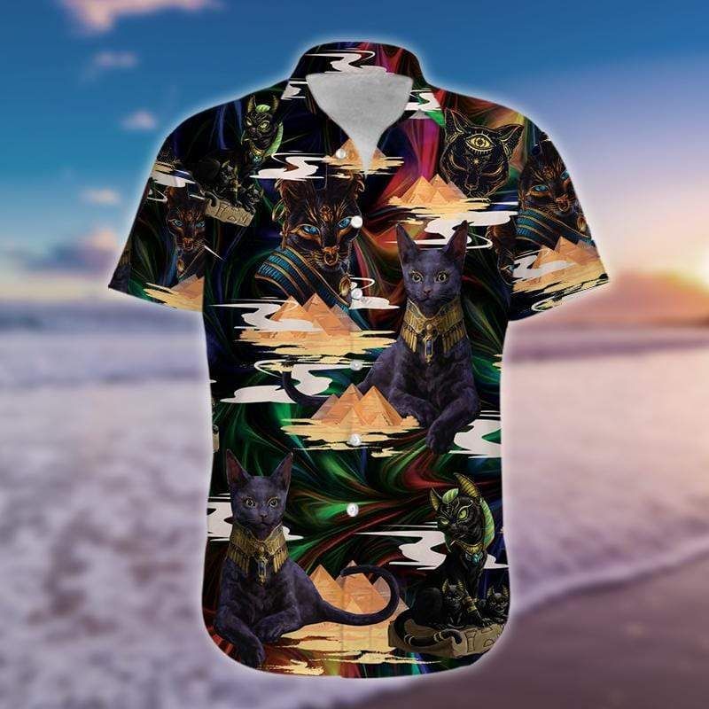 Get Here Hawaii Aloha Shirts Awesome Egyptian Cat Ha9926