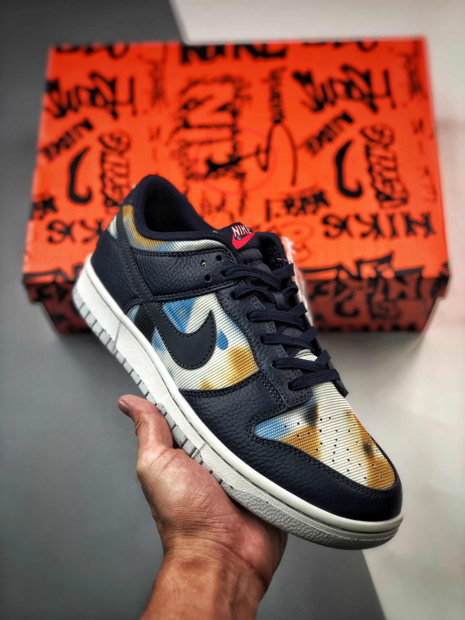 Nike Dunk Low Graffiti Navy Yellow DM0108-400 5339407