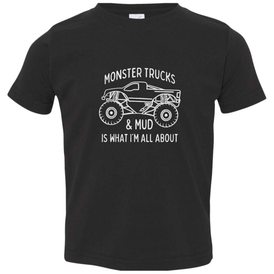 Kids Monster Trucks  Mud Shirt Boys Monster Truck Birthday TShirt 3321 Rabbit Skins Toddler Jersey T-Shirt