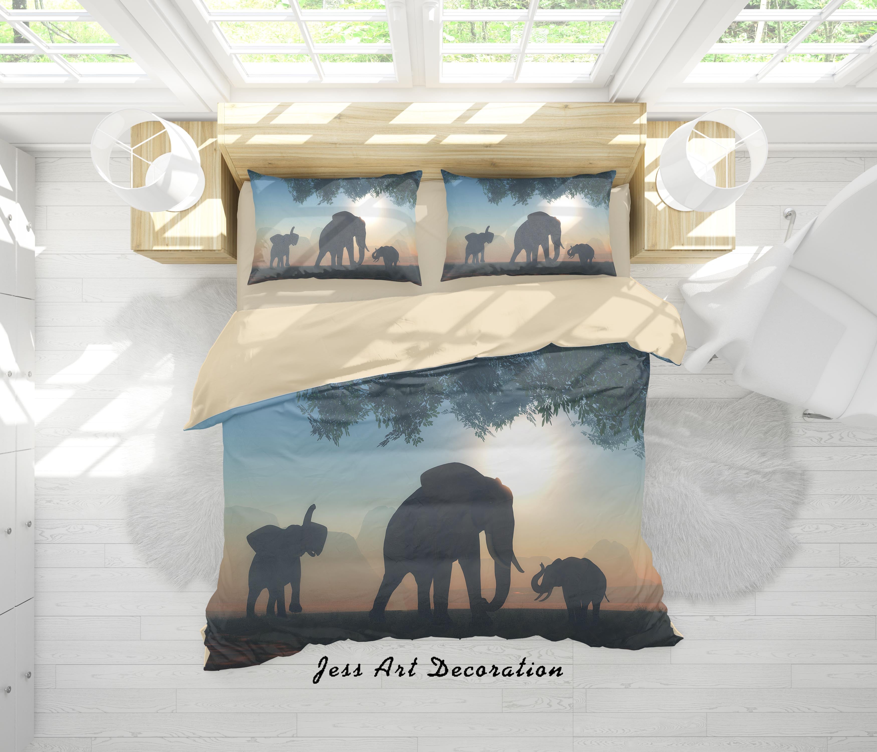 3D Elephant Quilt Cover Set Bedding Set Duvet Cover Pillowcases Sf62