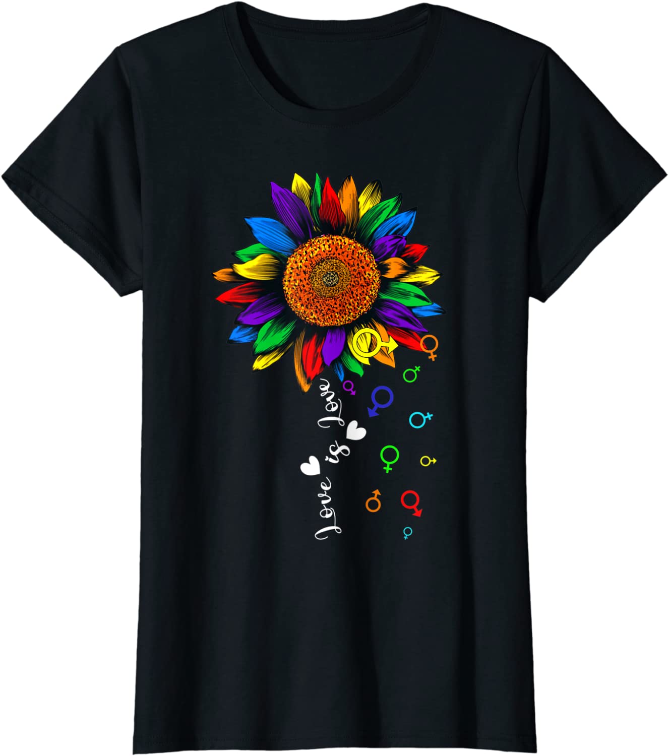 Sunflower Lgbt Rainbow Gay Shirt, Love Is Love Lgbt Lesbian Gay Pride Month T Shirt