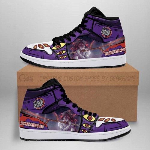 Demon Kokushibou Shoes Boots Demon Slayer Anime Jordan Sneakers Fan Gi