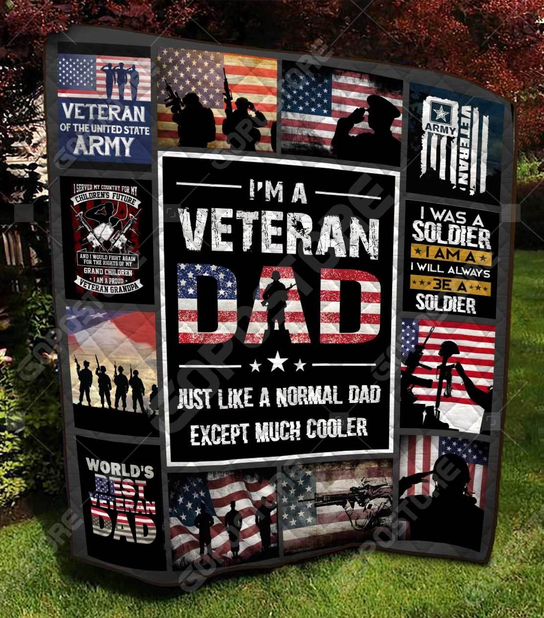 I am a Veteran Dad Like 3D Quilt Blanket 1199