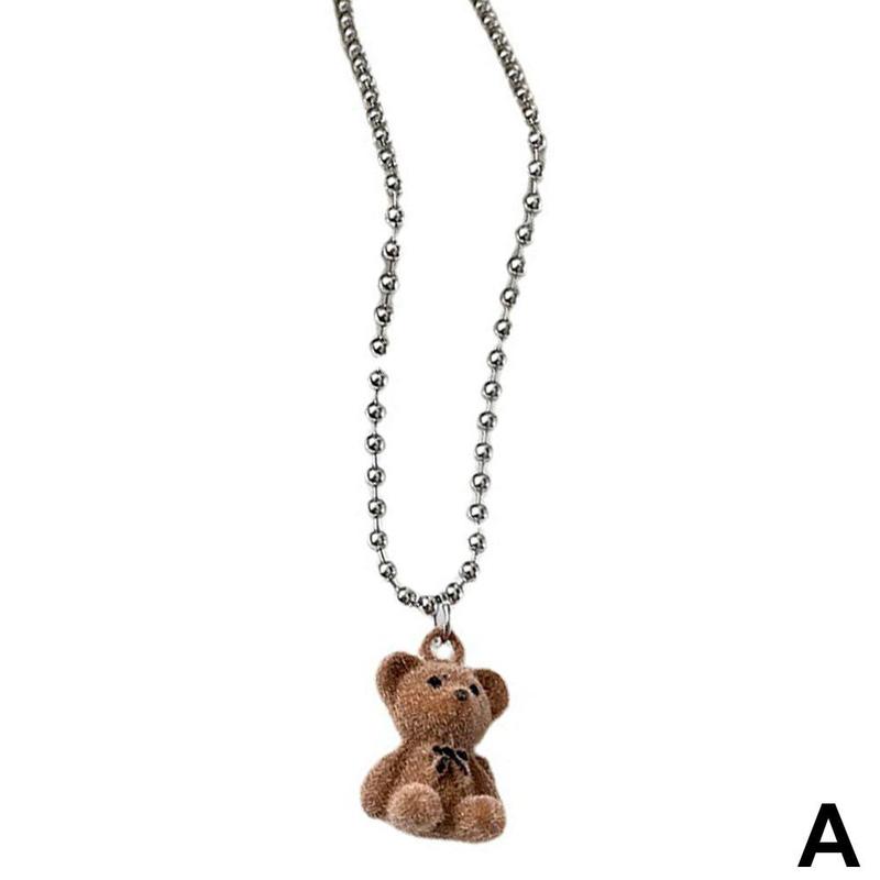 Vivid And Cute Bear Pendant Necklace Couple Hip-Hop Trendy Necklace Jewelry Sweater Accessories For Friends Gifts alx