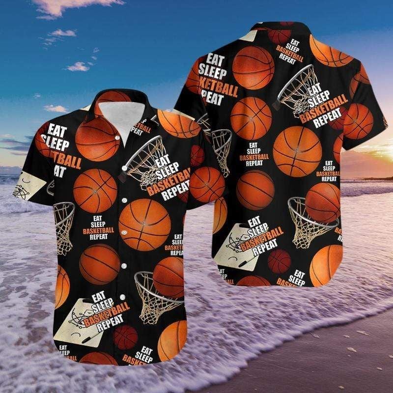 Eat Sleep Basketball Repeat Aloha Hawaii Shirts For Men Women Ha59784