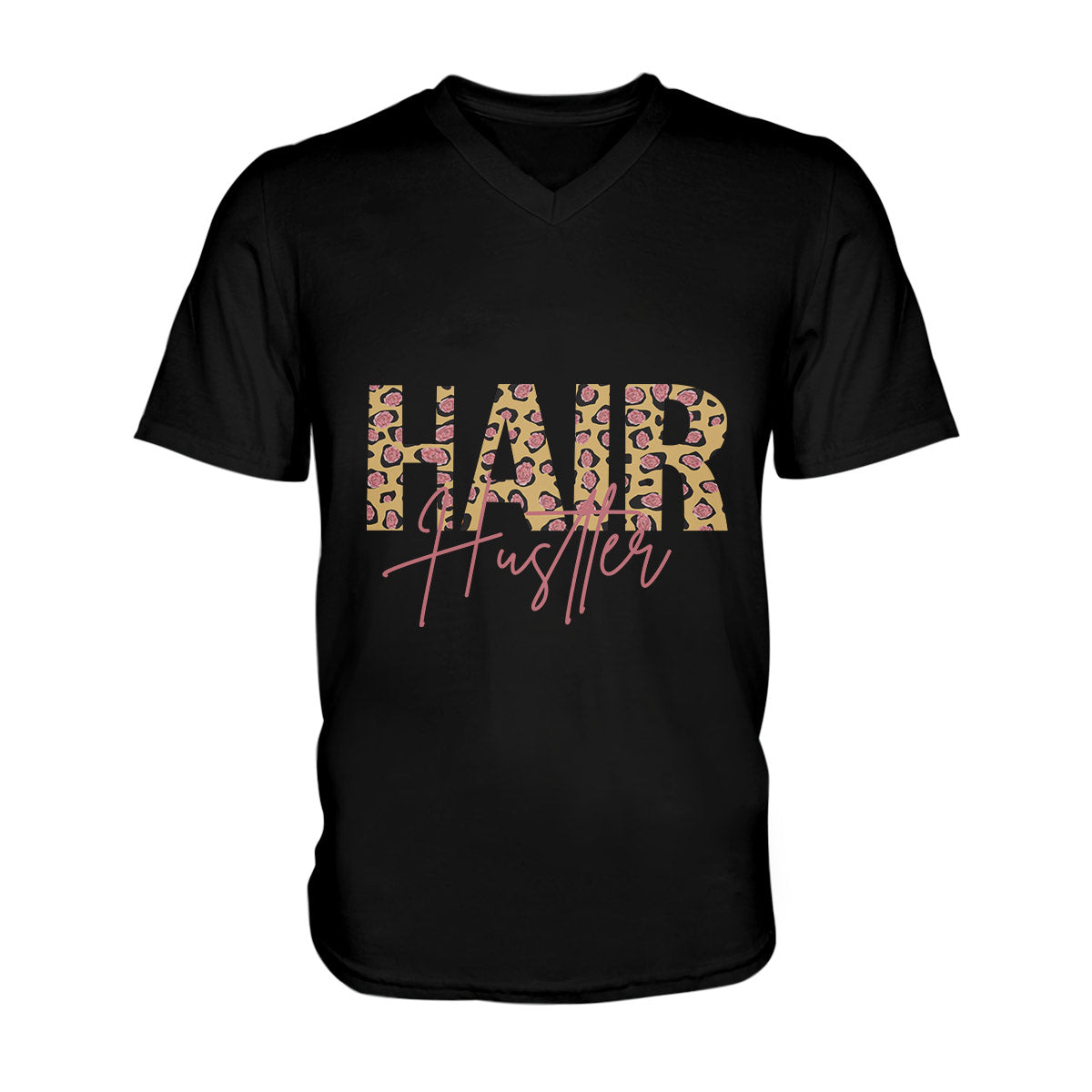 Hair Hustler Leopard Ez09 0809 Men V-Neck T-Shirt