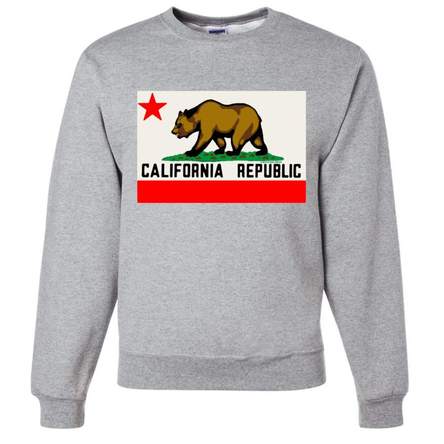 California Republic Original Bear Flag Crewneck Sweatshirt T-Shirt