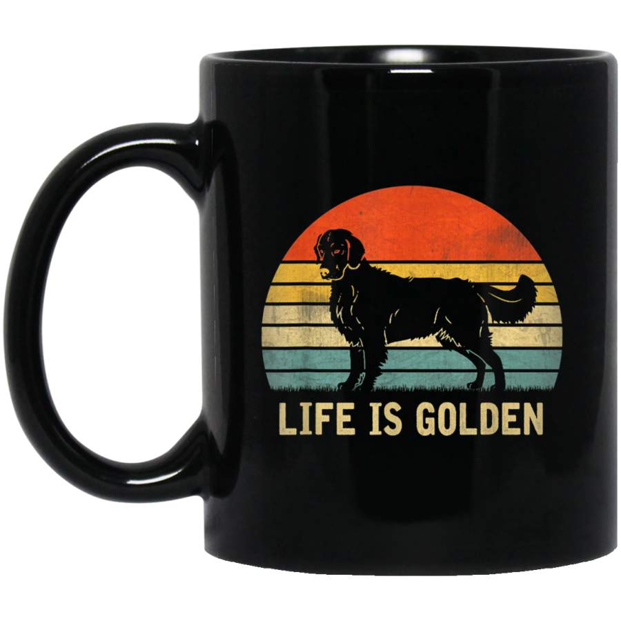 Vintage Golden Retriever Dog Life Is Golden Mug