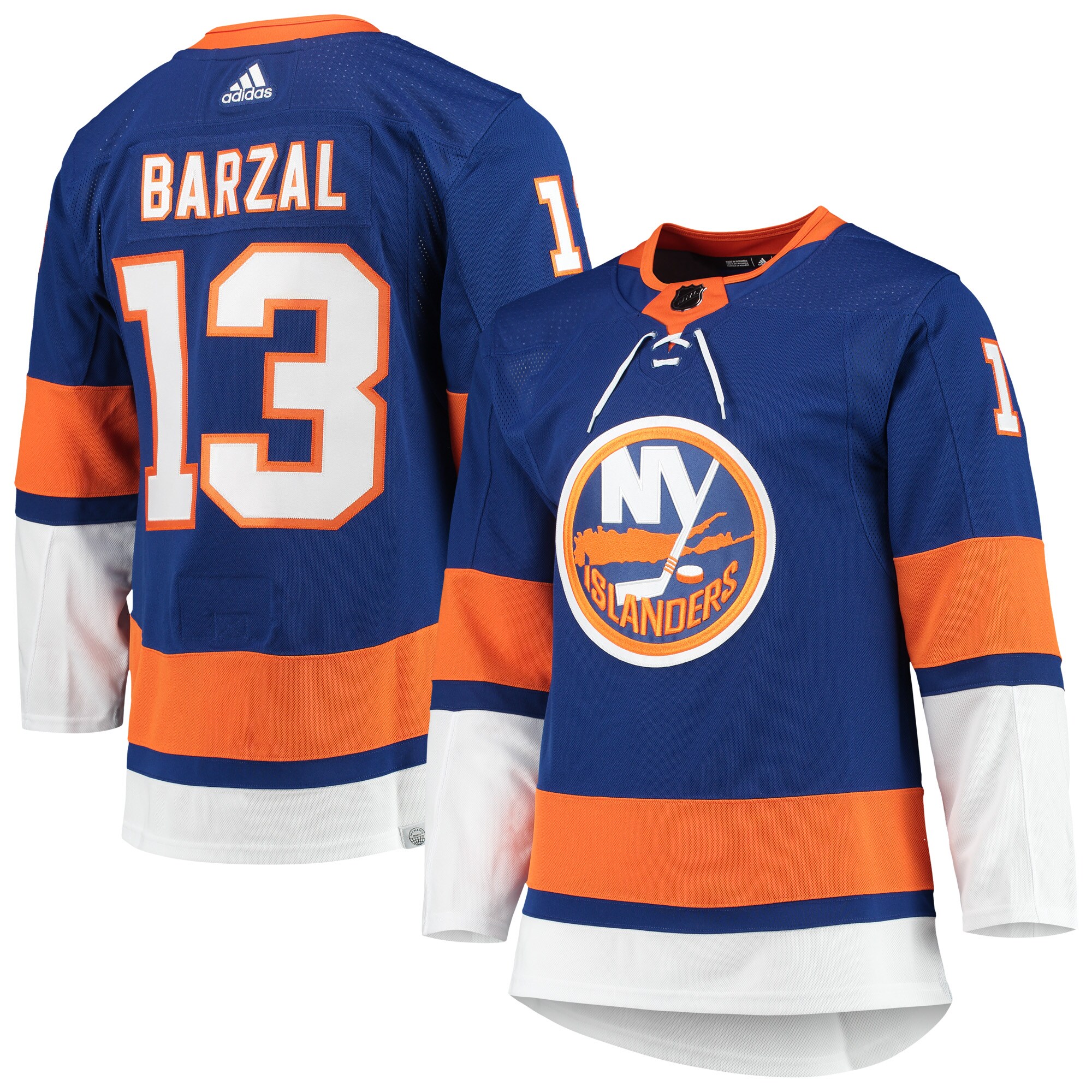 Men's New York Islanders Mathew Barzal adidas Royal Home Primegreen Authentic Pro Player Jersey