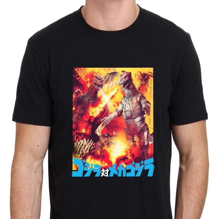 Godzilla Vs Mecha Godzilla Vintage Japan Movie Poster T-Shirt Size:S-3XL