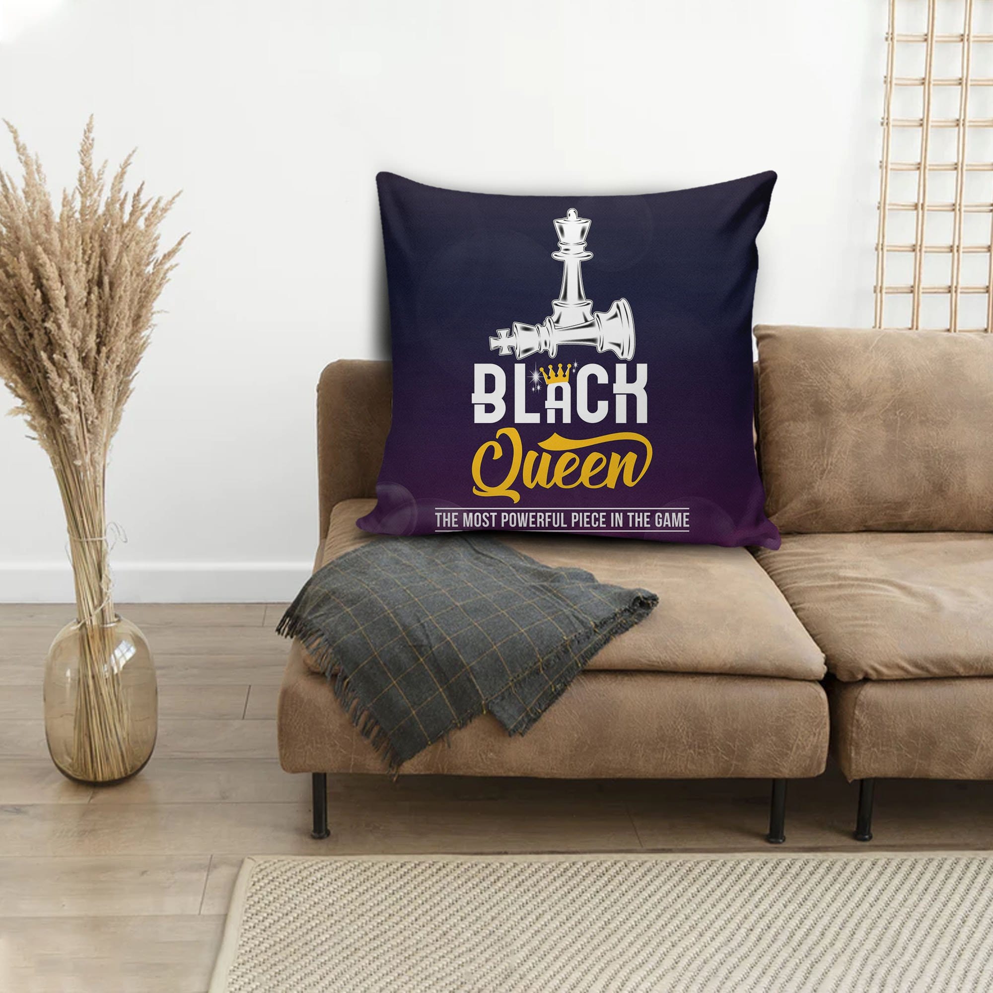 African Print Throw Pillows Black Queen The Most Powerful Piece In The Game Chess Square Throw Pillow African Print Accent Pillows