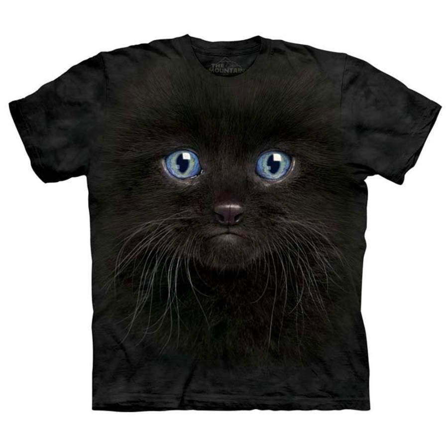 Black Kitten Face Small T-shirt