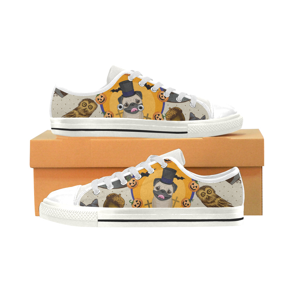 Pug Halloween White Men’s Classic Canvas Shoes