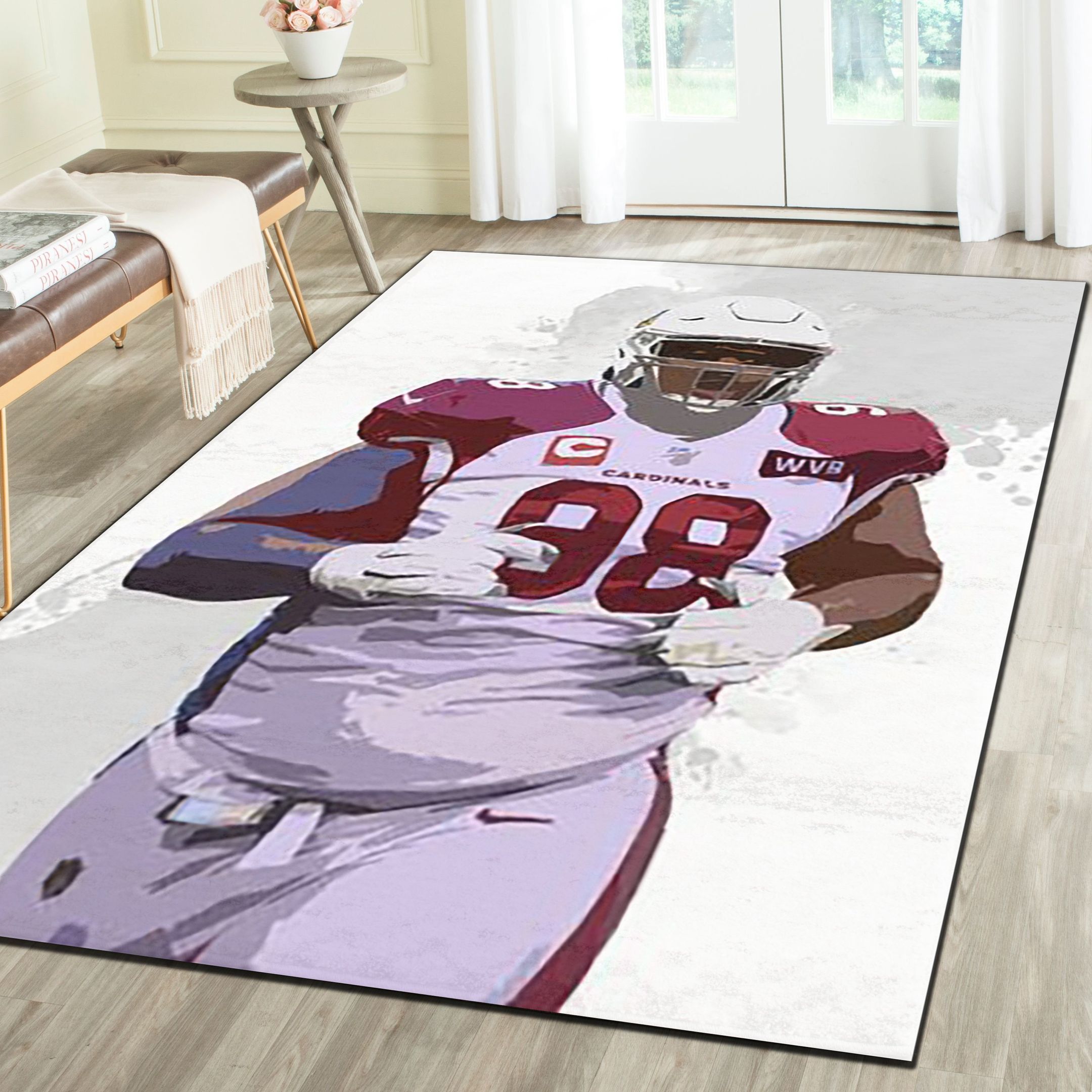 Arizona Cardinals Area Rugs, Football Team Living Room Carpet, Sports Floor Decor