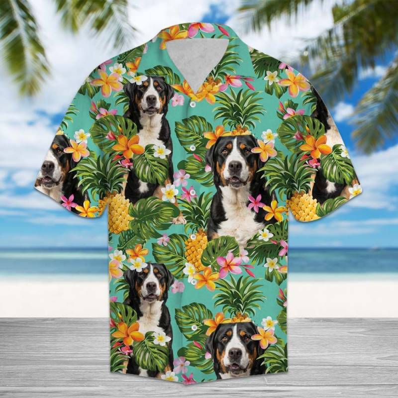 Tropical Pineapple Greater Swiss Mountain Dog Hawaiian Shirt Ha21809