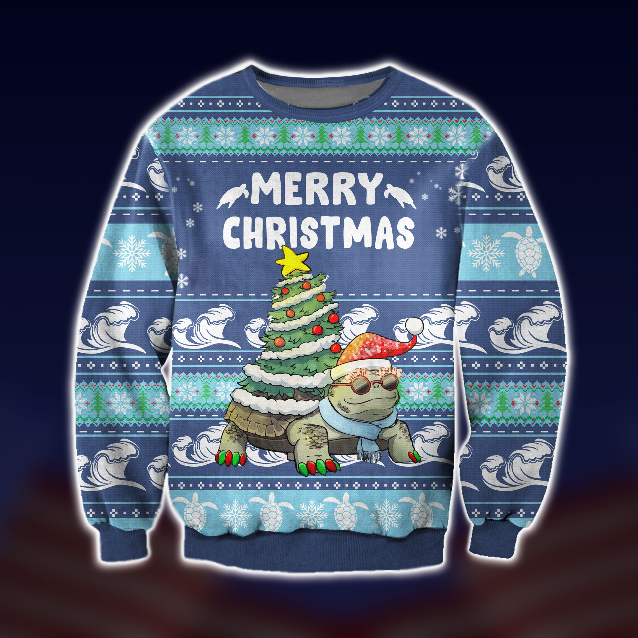 Turtoise Merry Slowly Xmas Ugly Christmas Sweater