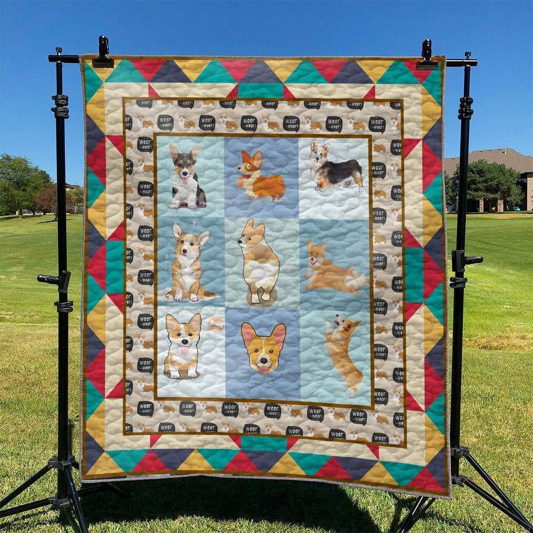 Corgi Dog HUR30815 3D Customized Quilt CAMLI2407