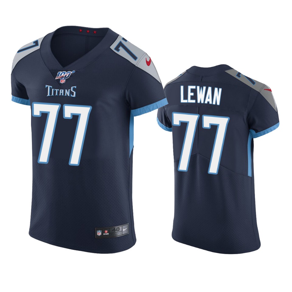 Tennessee Titans Taylor Lewan Navy 100th Season Vapor Elite Jersey