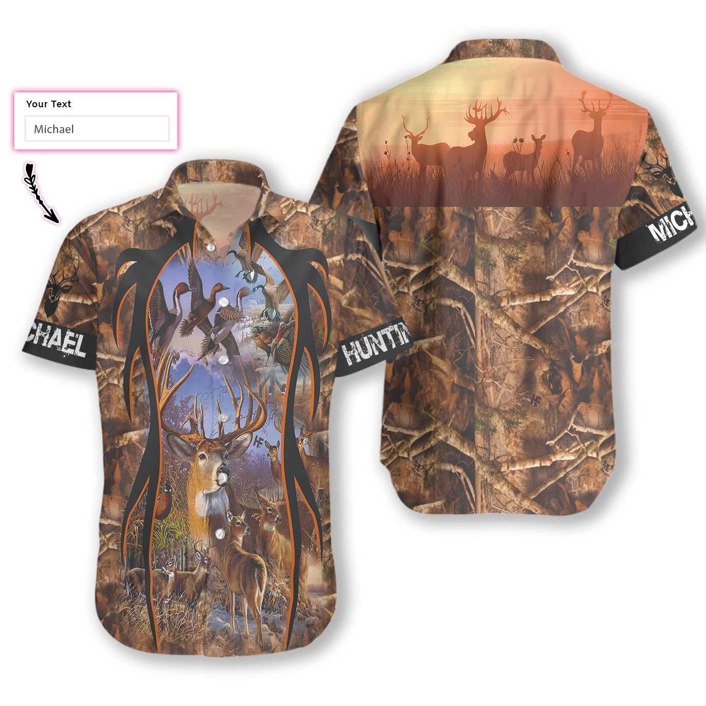 Personalized Name Born To Hunt 2612 Custom Hawaii Shirt Ha2263