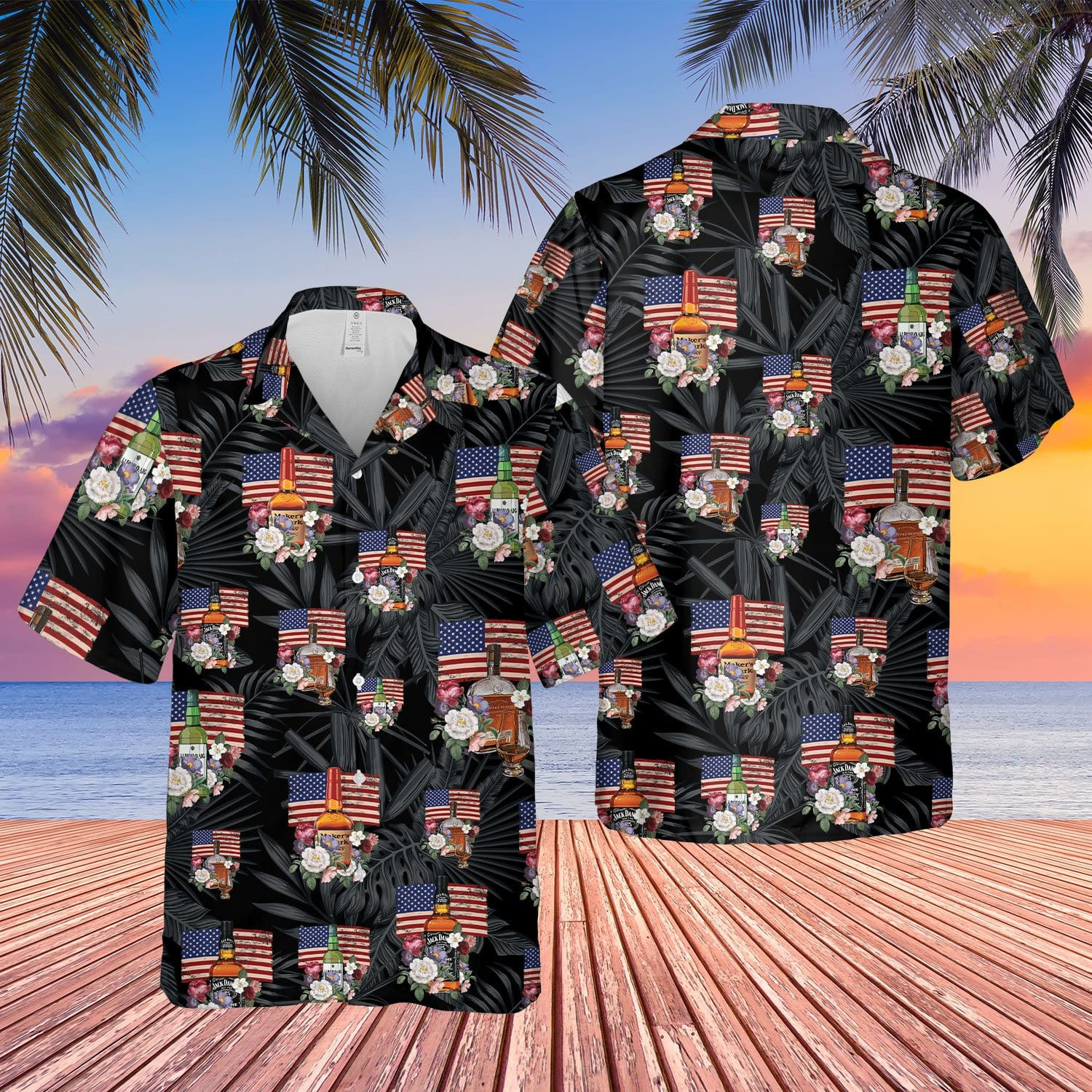 Hawaii Aloha Shirts Us Bourbon Independence Day Ha94119