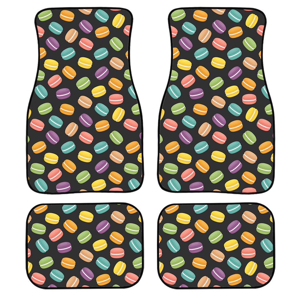 Colorful Macaron Pattern Print Front And Back Car Floor Mats, Front Car Mat