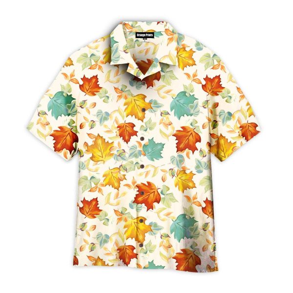 Fall Seamless Maple Leaves On Cream Hawaii Shirt For Men Women Ha99018