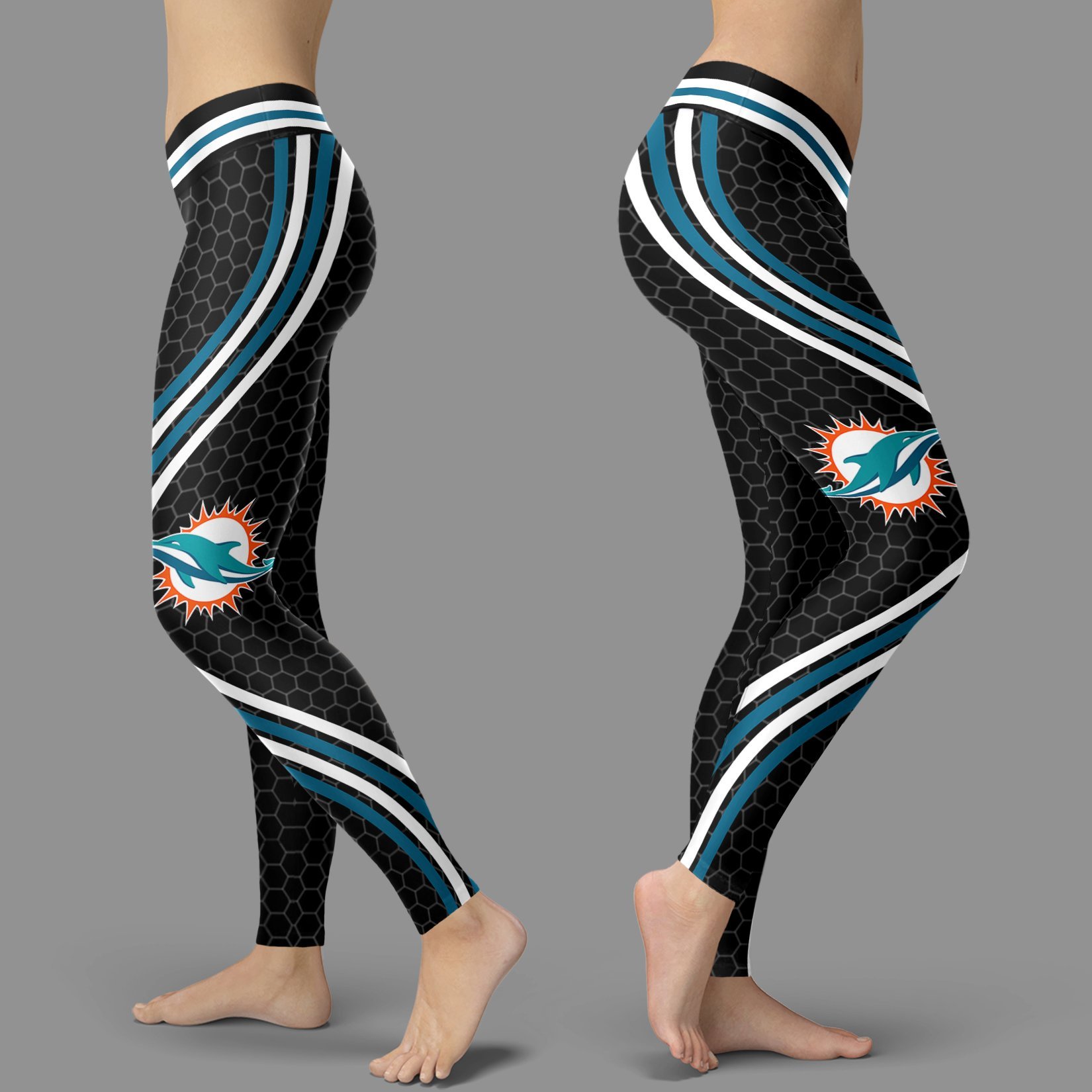 Black Curve Miami Dolphins Leggings