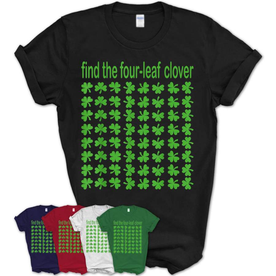 Find The Four Leaf Clover Puzzle St Patricks Day T Shirt –  Store