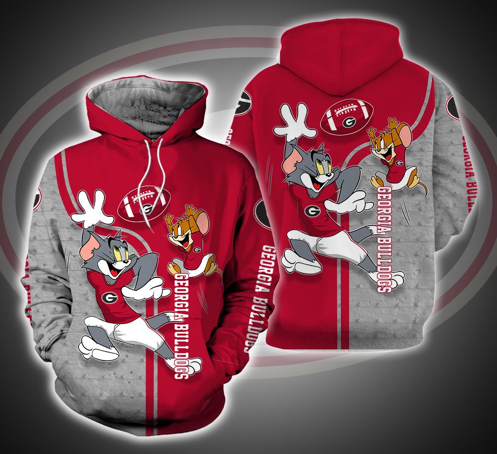 Georgia Bulldogs Ft. Tom and Jerry 3D Printed Hoodie
