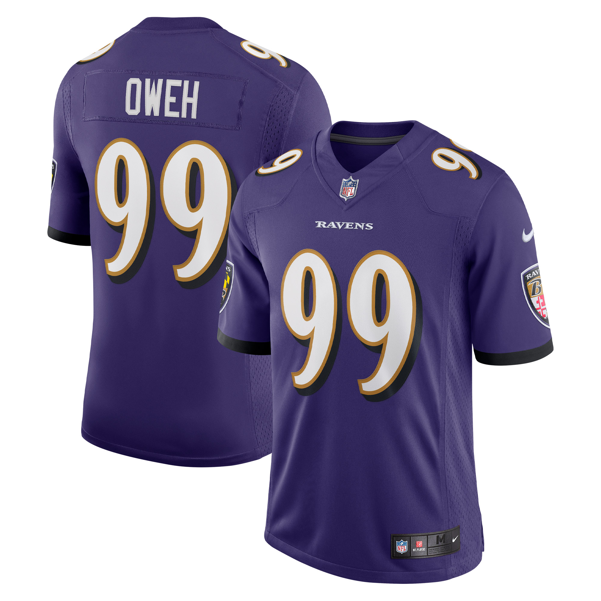 Men’s Baltimore Ravens Odafe Oweh Purple Vapor Limited Jersey