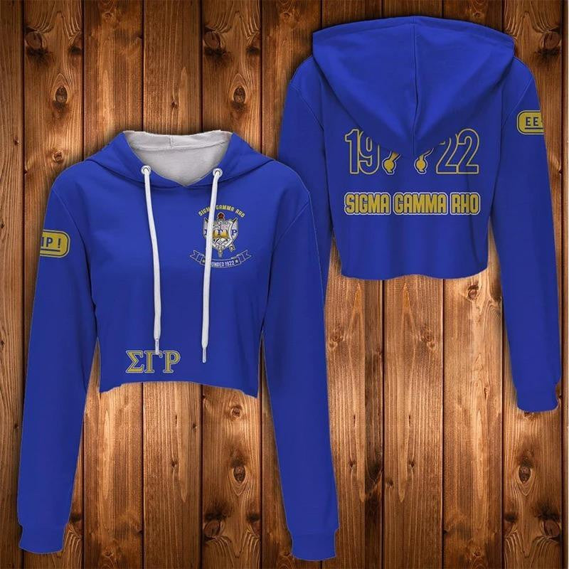 Sorority Hoodie – Greater Service And Greater Progress Sigma Gamma Rho Croptop Hoodie