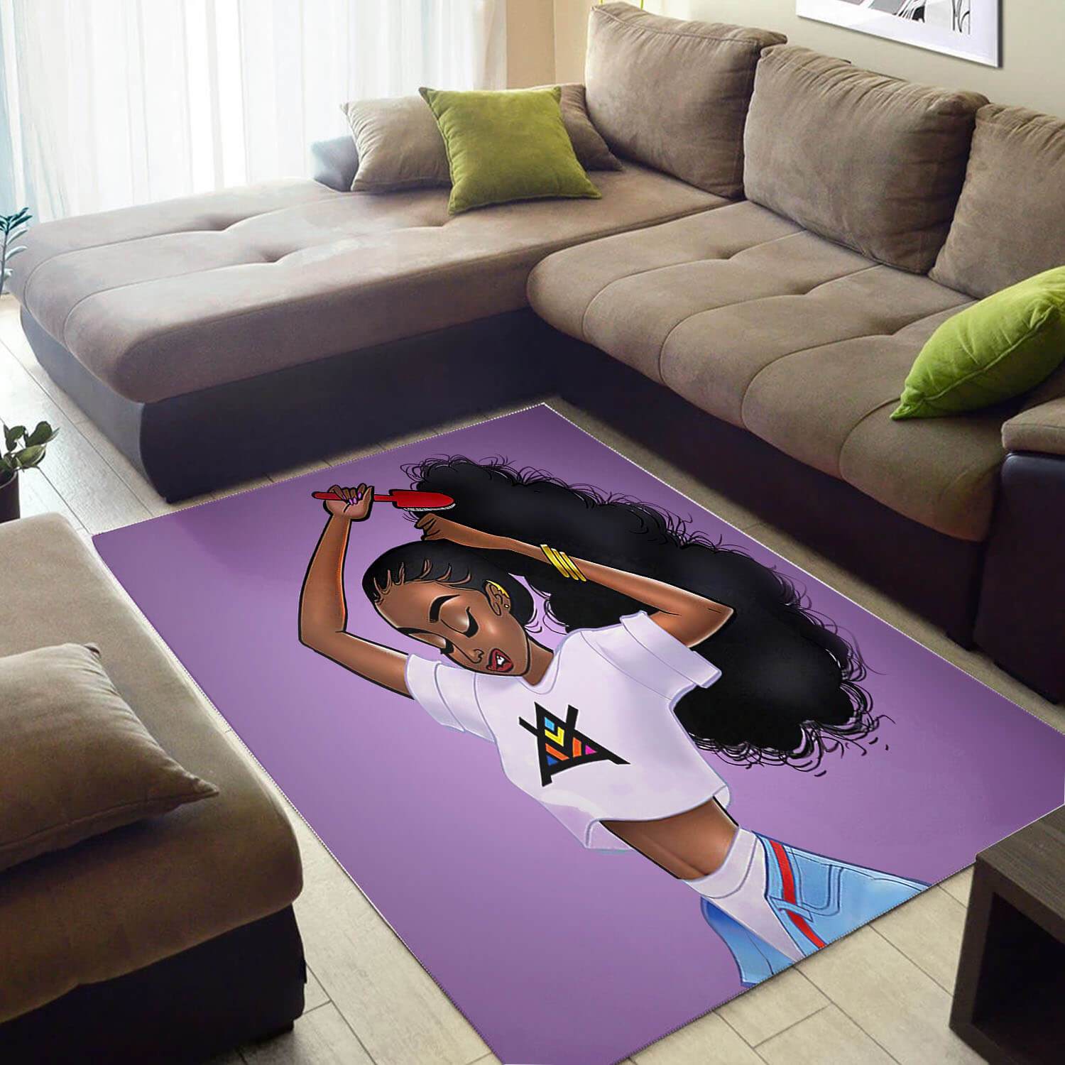 Modern African American Rug Pretty Afro American Black Queen African Style Area Rug African House Decor WBG3818