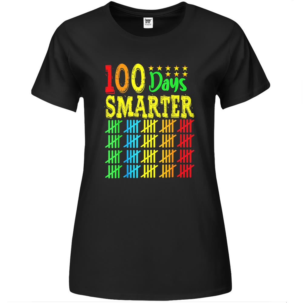 100Th Day Of School Teacher Kid Child Happy 100 Days Smarter Premium Womens T Shirts