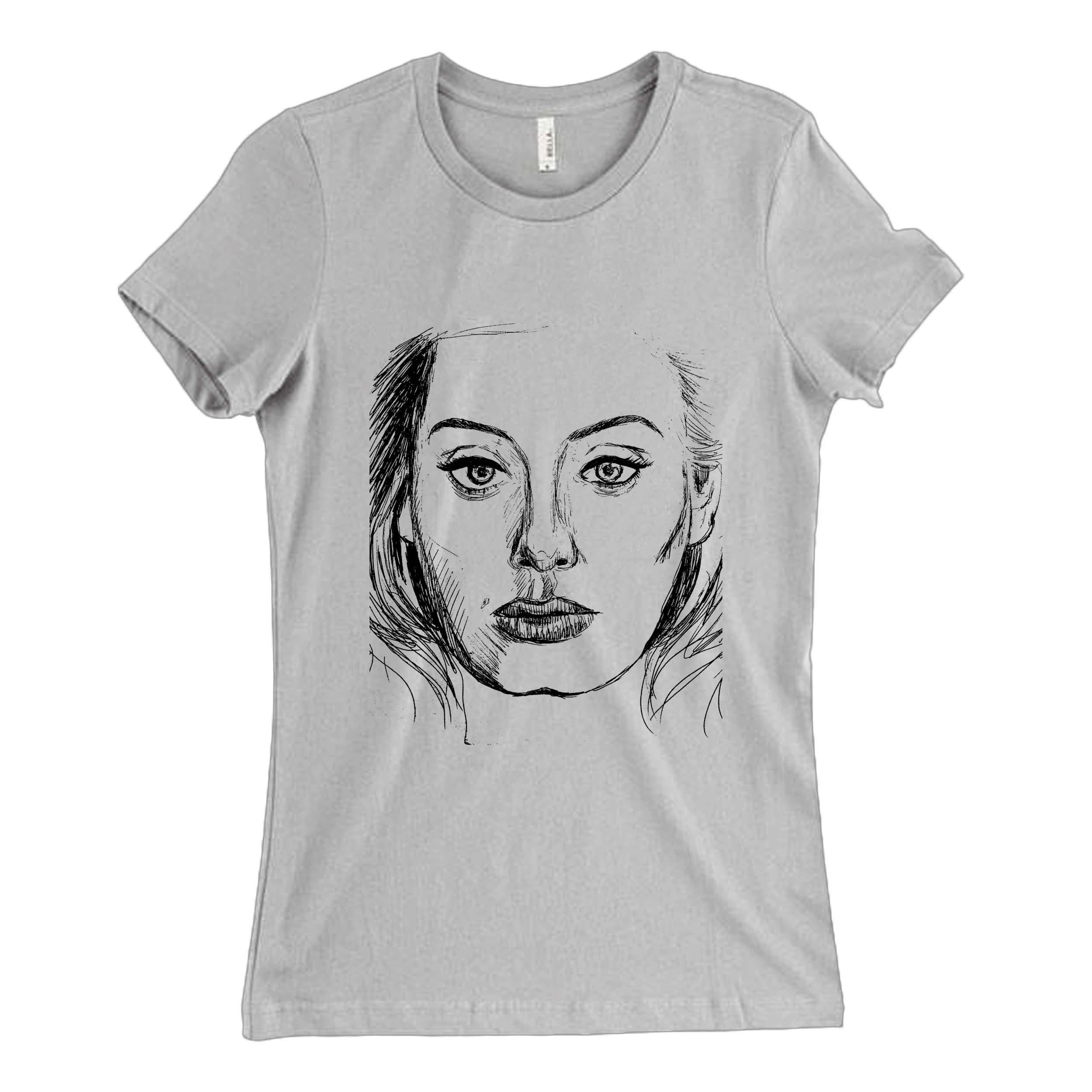 Adele Twenty Five Cover Sketch Black Women T-Shirt